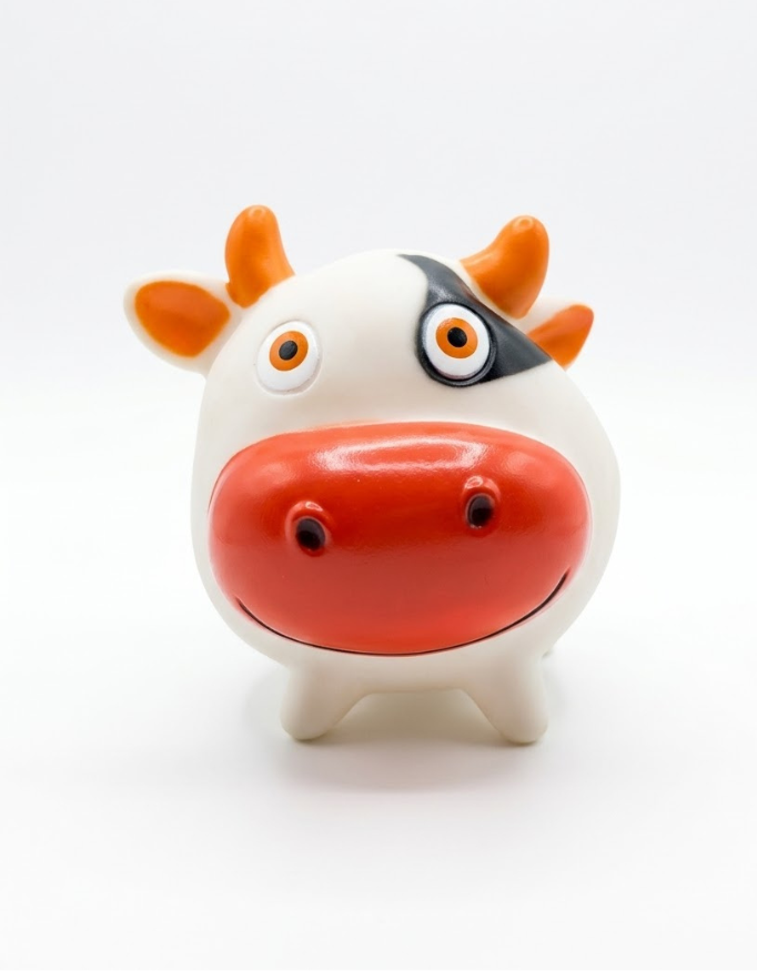 Durable Squeaky Cow Toy for Dogs – Non-Toxic Rubber, Easy Clean, Interactive Chew Toy