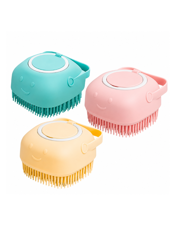 Soft Silicone Dog Bath Brush with Shampoo Dispenser