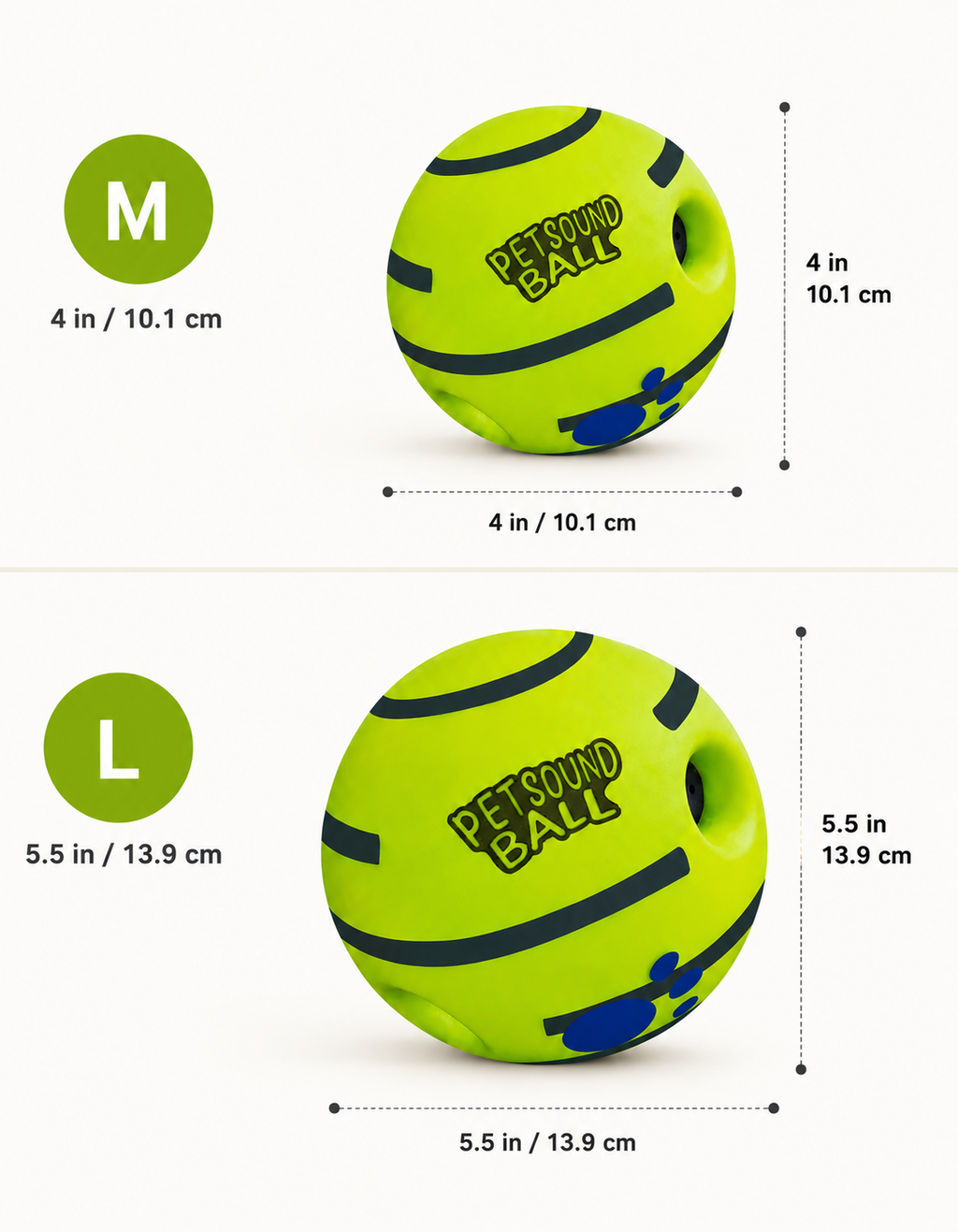 Interactive Giggle & Squeaky Dog Ball Toy (Large Size)