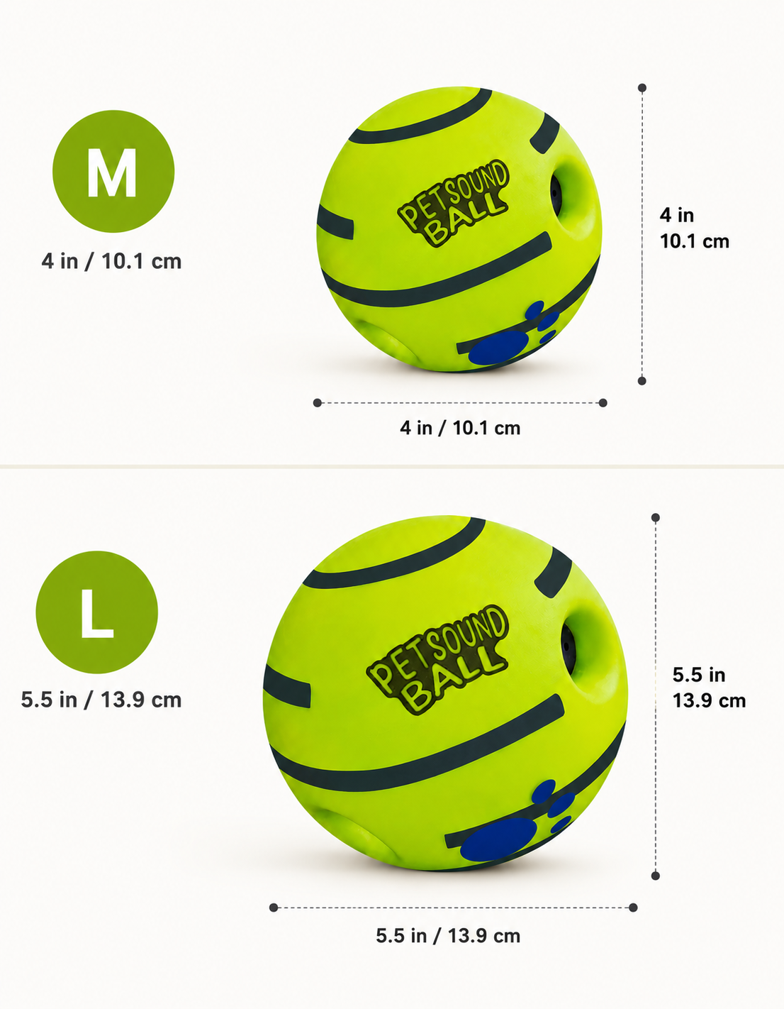Interactive Giggle & Squeaky Dog Ball Toy (Large Size)