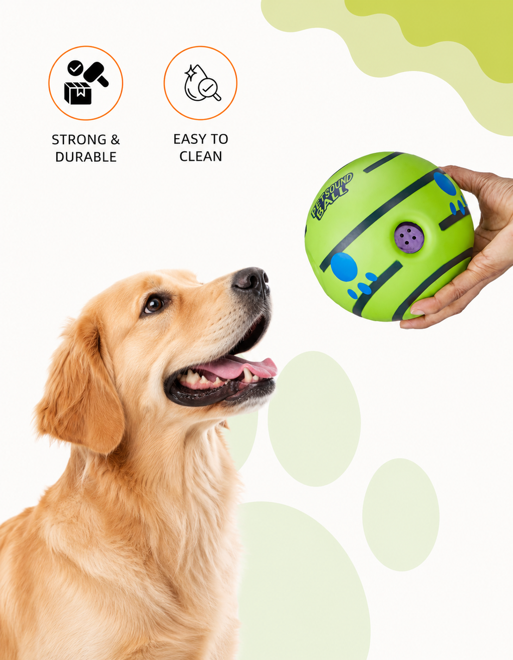 Pet Sound Ball with Squeaker (Medium Size) - Interactive Sound Ball Toy for Dogs