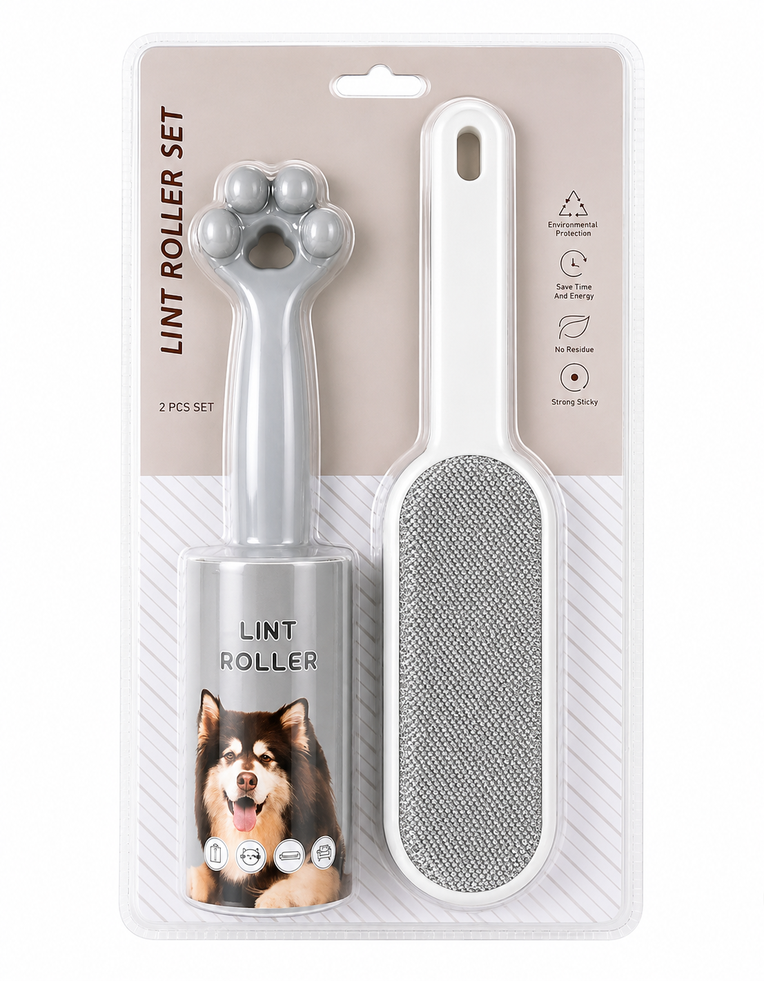 Dog Hair Remover Brush & Lint Roller Cleaning Set
